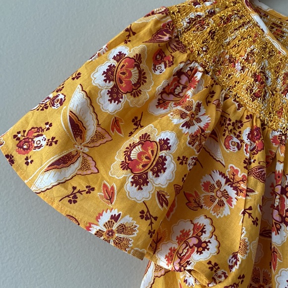 Loft Outlet Floral Smocked Short Sleeve Top - Picture 7 of 10